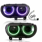 Vland Rgb Headlights W  Drl For Dodge Challenger 2008-2014 D2h Projector Lamp 2 
