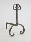 2 Antique Wrought Iron Fireplace Andirons Pair