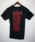 Womens Mens Maroon  5 2015 World Tour Black T-shirt Short Sleeve Small S Usa 