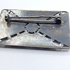 Vintage Antique Art Nouveau Marcasite Silver Tone Rectangular Brooch Pin
