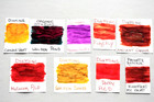 Nine 5ml Sample Bottles Of Premium  the Reds  Fountain Pen Ink   45ml    c9455d
