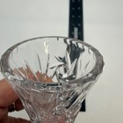 Vintage Cut Crystal Bud Vase Pinwheel Starburst Pattern Clear Glass 5 Inch