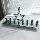 Vintage Menorah Israel Silver Tone Jewish Hanukkah 