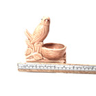 Vintage Ceramic Bird Planter Nest Log Design Cottage Decor Pink Tan