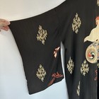 Vintage Japanese Kimono Rooster Night Morning Gown Dawn Robe Swan Floral Antique