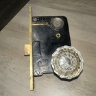 Russwin Office  Hotel House Door Mortise Lock   Glass Knob  Antique Nice Patina 