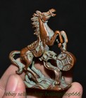2  Old Chinese Bronze Fengshui 12 Zodiac Year Horse Wealth Lucky Statue