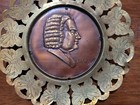 Antique Vintage England  Decorative Brass Wall Plate Bach Composer    