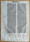 Original Rubricated Incunable Leaf Augustinus Opuscula Strasbourg  d  - 1489