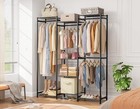  Wardrobe Closet  4 Hanging Spaces Portable Clothes Rack free Large Black