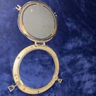 Antique Solid Brass Salvaged Ships Porthole Mirror window 11 5   