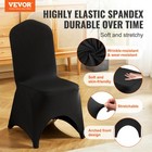 50pcs Stretch Spandex Folding Chair Covers Black Durable Decoration Formal