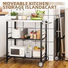 Outdoor Grill Table  Stainless Steel 3-tier Folding Bbq Prep Table With Casters