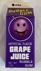 Vintage 1980   s Topps Grape Juice Bubble Gum  Sealed  Nos