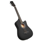 Matte Black 38-inch Acoustic Guitar With Picks  Strings  Capo  Case  Tuner