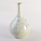 Vintage Flower Vase Korean Art Joseon Dynasty Goryeo White Porcelain Blue White