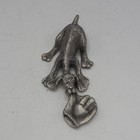 Pewter Hound Dog With Baseball Glove Figurine