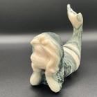 Banded Jade Carved Mermaid  7  Long X 6  Tall X 3  Wide  4lbs 5 2 Ozs