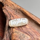 A Pair Rare Tibetan Snowy White Old Oily Agate Dzi  9 Eyes  Beads 28mm T0906