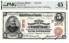 1902  5 First National Bank Of Chicago Illinois Ch  2670 Pmg Choice Xf 45