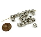 100 Vintage Silver Plated Steel 7 5mm  Round Smooth Beads 4223