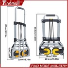 Findmall Alloy Steel Folding Trolley 264 Lbs Heavy-duty Luggage Trolley Cart