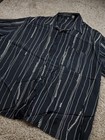 Vintage Alan Stuart Shirt Mens 3xl Black White Striped Button Up Usa Made 90s