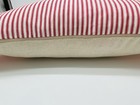 Red Ticking Pillow Cover With Side Ruffles