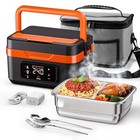 Electric Heated Lunch Box  Cordless 6 3-cup Portable Food Warmer With A-black