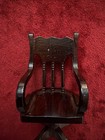 Dollhouse Miniature Fine Furniture Chair Swivel Arm Wood Vintage