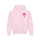 Pink Palm Hoodie Kids  Good Vibes Good Tides Print Cute Graphic Hoodie