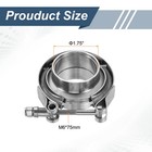 1 75 Inch V Band Clamp With Flange Male Female Exhaust Clamp