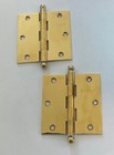 Solid Brass Bravura 3 5  X 3 5  Square Door Hinge Pvd Brass - No Rust
