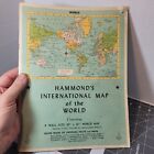 Hammond s International Vtg 195 Old Large Wall Map Of The World 50x33  Complete 