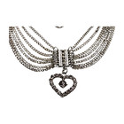 Women Silver Metal Chain Boot Bracelets Shoe Anklet Heart Charm Bling Love 2pcs