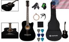 Black 38  Acoustic Guitar Package - Full Accessories
