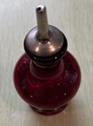 Antique Ruby Red Art Glass Barber Bottle Cork Top Rare