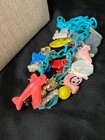 Vintage Celluloid Cracker Jack Charm Necklace Plastic Blue Link Pepsi Cola Read
