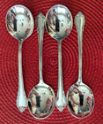Remembrance Vintage Silverplate Round Gumbo Soup Spoons Set Of 4 -more Available