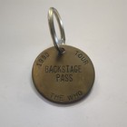    very Rare Vintage     The Who   on Tour 1980 Backstage Pass  Brass Keychain