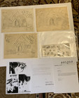 Three Pencil Drawing Disney Frank Follmer Snow White 7 Dwarfs Original