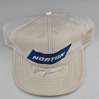 Vintage Norton David Pearson Signed Trucker Hat Snapback Made In Usa White Green