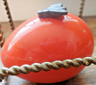 Vintage Novelty Sewing Tape Measure Red Metal Egg W Black Fly