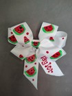 White Hair Bow With Watermelon Pattern And Name Personalization