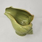 Vtg Ceramic Conch Shell Planter Vase Green Coastal Decor Beach House Ocean