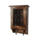 Solid Dark Brown Wooden Cabinet Key Keeper And Rustic Decorative Key Holder Gift