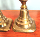 Victorian 1890s Solid Brass English Beehive Pushup Candlesticks Reg  No 223580