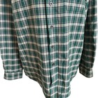 L l  Bean Shirt Mens Size Large Green Navy Plaid Flannel 100  Cotton Traditional