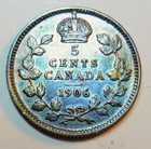 1906 Canada Silver 5 Cents Rainbow Album Toning