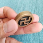 27mm China Old Pure Copper Swastika Pendant Amulet Lucky Thick Coin Collection